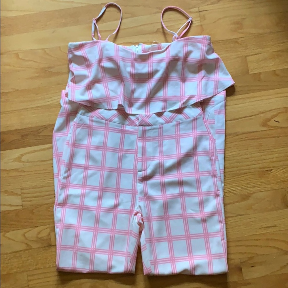 Plaid two piece set